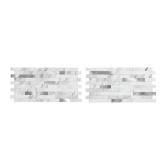 Collage 11.75 in. x 6 in. Metal and Composite Peel and Stick Backsplash in Marble Shine (2-Pack)