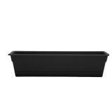 Bloem Dura Cotta 30 in. Black Plastic Window Box Planter with Tray