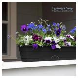 Bloem Dura Cotta 30 in. Black Plastic Window Box Planter with Tray