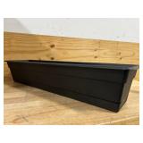 Bloem Dura Cotta 30 in. Black Plastic Window Box Planter with Tray