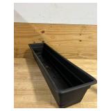 Bloem Dura Cotta 30 in. Black Plastic Window Box Planter with Tray