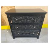BAXTON STUDIO Yelena Black 3-Drawer Storage Cabinet (DAMAGED)