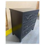 BAXTON STUDIO Yelena Black 3-Drawer Storage Cabinet (DAMAGED)