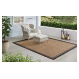 Hampton Bay Terrace Black 8 ft. x 10 ft. Border Indoor/Outdoor Area Rug