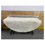 Harvest 6 ft. x 6 ft. Silver/Ivory Distressed Solid Color Round Area Rug