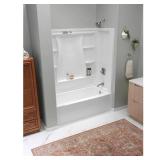 ^Classic 500 60 in. Right Drain Rectangular Alcove Bathtub in High Gloss White Msrp $349.99