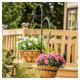 Fuchsia 84 in. Black Steel Double Shepherd Hook (15 lbs. Max. Weight Capacity)
