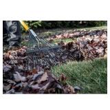 53 in. Fiberglass Handle 24-Tine Steel Leaf Rake
