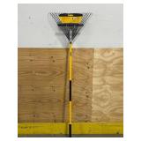 53 in. Fiberglass Handle 24-Tine Steel Leaf Rake