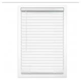 ^ Perfect Lift Window Treatment White Cordless Room Darkening Vinyl Blinds with 2 in. Slats - 55 in. W x 60 in. L Msrp $75.00