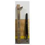 9 ft. Stone Black Aluminum Push Button Tilt Crank Lift Market Patio Umbrella in Cabana Classic Sunbrella (MISSING PARTS)