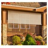 Sandbar Cream Cordless Outdoor Patio Roller Shade 72 in. W x 72 in. L