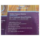 HOME DECORATORS COLLECTION Lot of 26 Cases of- Hidden Canyon Hickory 12 mm T x 8 in. W Waterproof Laminate Wood Flooring(15.94 sq. ft./Case) (Total of 414.44 sq. ft.)