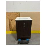 ^Eastwood 25 in. Single Sink Dark Walnut Bath Vanity with Carrara White Engineered Stone Top (Assembled) Msrp $329.00