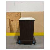 ^Eastwood 25 in. Single Sink Dark Walnut Bath Vanity with Carrara White Engineered Stone Top (Assembled) Msrp $329.00