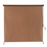 Coolaroo Walnut Cordless UV Blocking Fade Resistant Fabric Exterior Roller Shade 96 in. W x 96 in. L