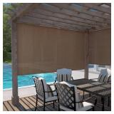 Coolaroo Walnut Cordless UV Blocking Fade Resistant Fabric Exterior Roller Shade 96 in. W x 96 in. L