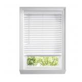 * Home Decorators Collection White Cordless Faux Wood Blinds for Windows with 2 in. Slats - 46.5 in. W x 48 in. L (Actual Size 46 in. W x 48 in. L Msrp $49.99