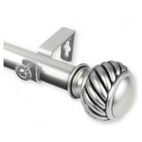 ^ Rod Desyne Baldir 1 in. Dia 66 in. - 120 in. Single Curtain Rod in Satin Nickel Msrp $42.55