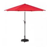 9 ft. Aluminum Market Crank and Auto-Tilt Patio Umbrella in Ruby Red