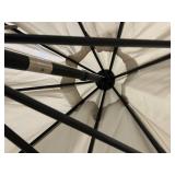 Hampton Bay 9 ft. Aluminum Market Crank and Auto-Tilt Patio Umbrella in Putty Beige