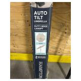 Hampton Bay 9 ft. Aluminum Market Crank and Auto-Tilt Patio Umbrella in Putty Beige