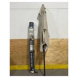Hampton Bay6.5 ft. x 10 ft. Aluminum Market Auto-Tilt Patio Umbrella in Putty Beige