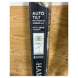 Hampton Bay6.5 ft. x 10 ft. Aluminum Market Auto-Tilt Patio Umbrella in Putty Beige