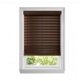 ^ Home Decorators Collection Espresso Cordless Premium Faux Wood Blinds with 2.5 in. Slats - 54.5 in. W x 64 in. L (Actual Size 54 in. W x 64 in. L