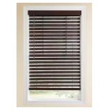 ^ Home Decorators Collection Espresso Cordless Premium Faux Wood Blinds with 2.5 in. Slats - 54.5 in. W x 64 in. L (Actual Size 54 in. W x 64 in. L