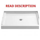 ^ Sterling 36 in.   34 in. Single Threshold Center-Drain Shower Pan Base in White Msrp $161.10