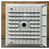 ^ Sterling 36 in.   34 in. Single Threshold Center-Drain Shower Pan Base in White Msrp $161.10