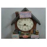 Wood Folk Art General Store Wall Clock