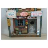 Wood Folk Art General Store Wall Clock