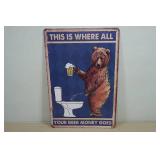Vintage Style Matel Sign - Beer Money