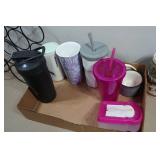 Travel Tumblers, Basket and Wine Rack