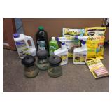 Assorted Outdoor Pest Control and Vintage Tiki Lamps