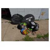 Portable Soccer Nets, Balls, Adidas Ball Bag, and Training Cones