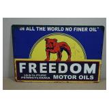 Vintage Style Metal Sign - Freedom Motor Oils