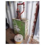 Vintage Oil Storage Container with pump and 5 Gallon Eagle Gas Can