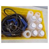 Spray Painting set up with hose and containers