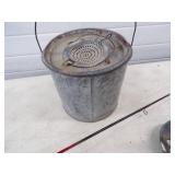 Vintage Minnow Bucket, rod and reel, anchor and Boat Motor Prop