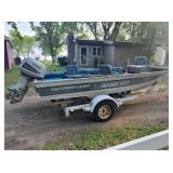 1986 Crestliner Boat with Suzuki 65 HP Motor and Trailer