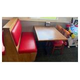(2)Double-back booth seats (1)Single (3)tables (2)chairs