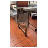 Rolling metal table 30" L x 30" D x 36" H