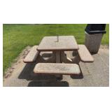 One-piece 4-bench Pebble Patio Table