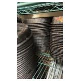 Pizza pans, pizza separators and dough troughs