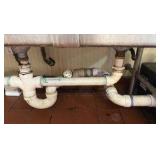 Stainless Steel 3-compartment sink faucet w/ pull-down sprayer