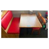 (2)Double-back booth seats (1)Single (3)tables (2)chairs