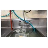 Stainless Steel 3-compartment sink faucet w/ pull-down sprayer
